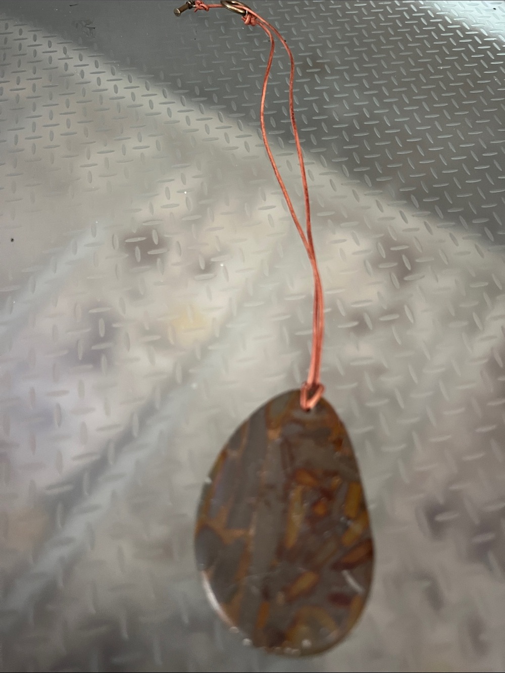 Tumbled Brown and Rust Stone Pendant Necklace